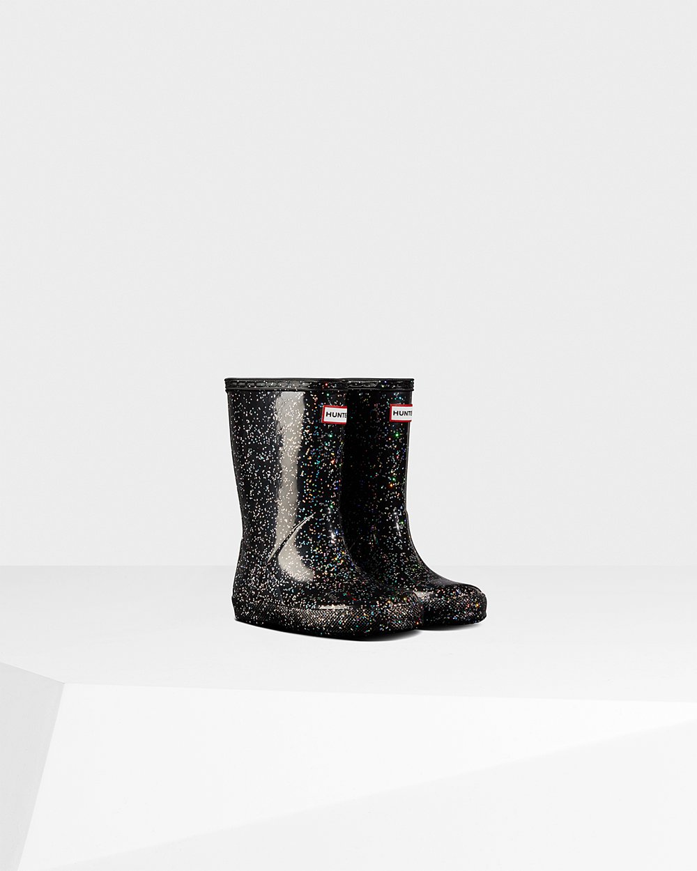 Galochas Hunter Criança Pretas - Original First Giant Glitter - 24NSFTIAE